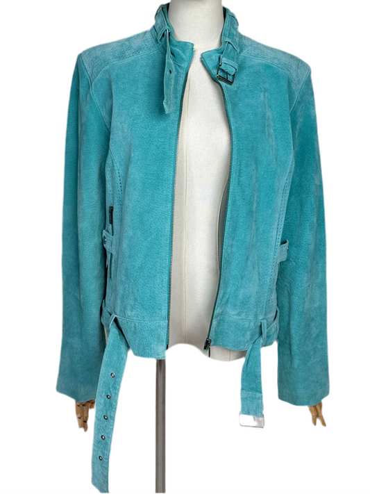 1980s Sky Blue Moto Jacket