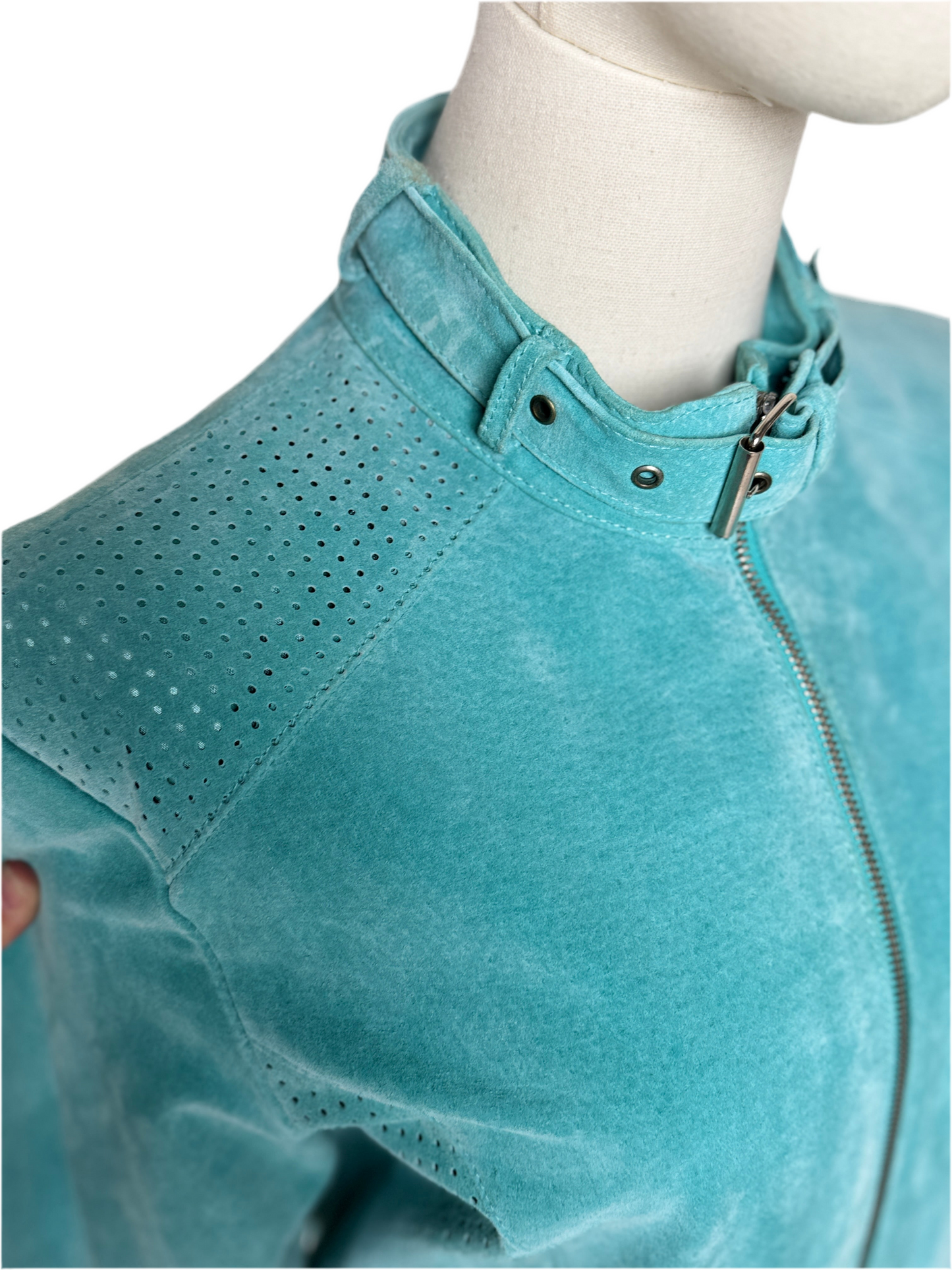 1980s Sky Blue Moto Jacket