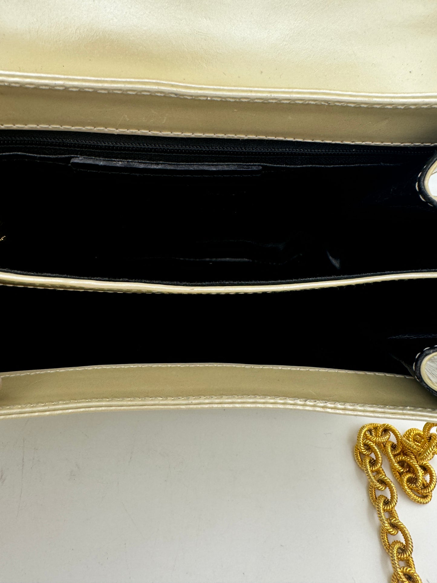 Salvatore Ferragamo, Cream Leather Purse 1980s