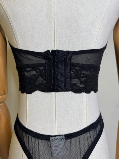 Leopard Bra Top with Black Sheer & Lace & Panty 1980s
