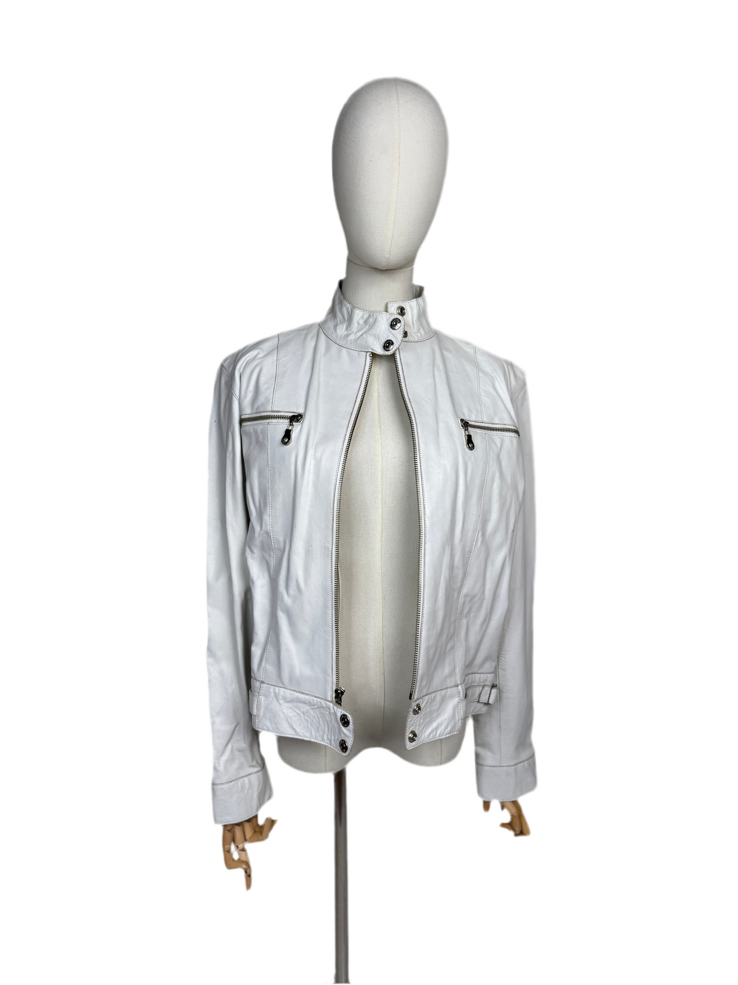 1980s White Maxima Moto Jacket