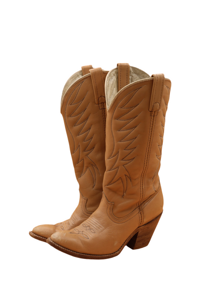 Dingo, Cowgirl Boots Tan Leather US 6.5 1980s