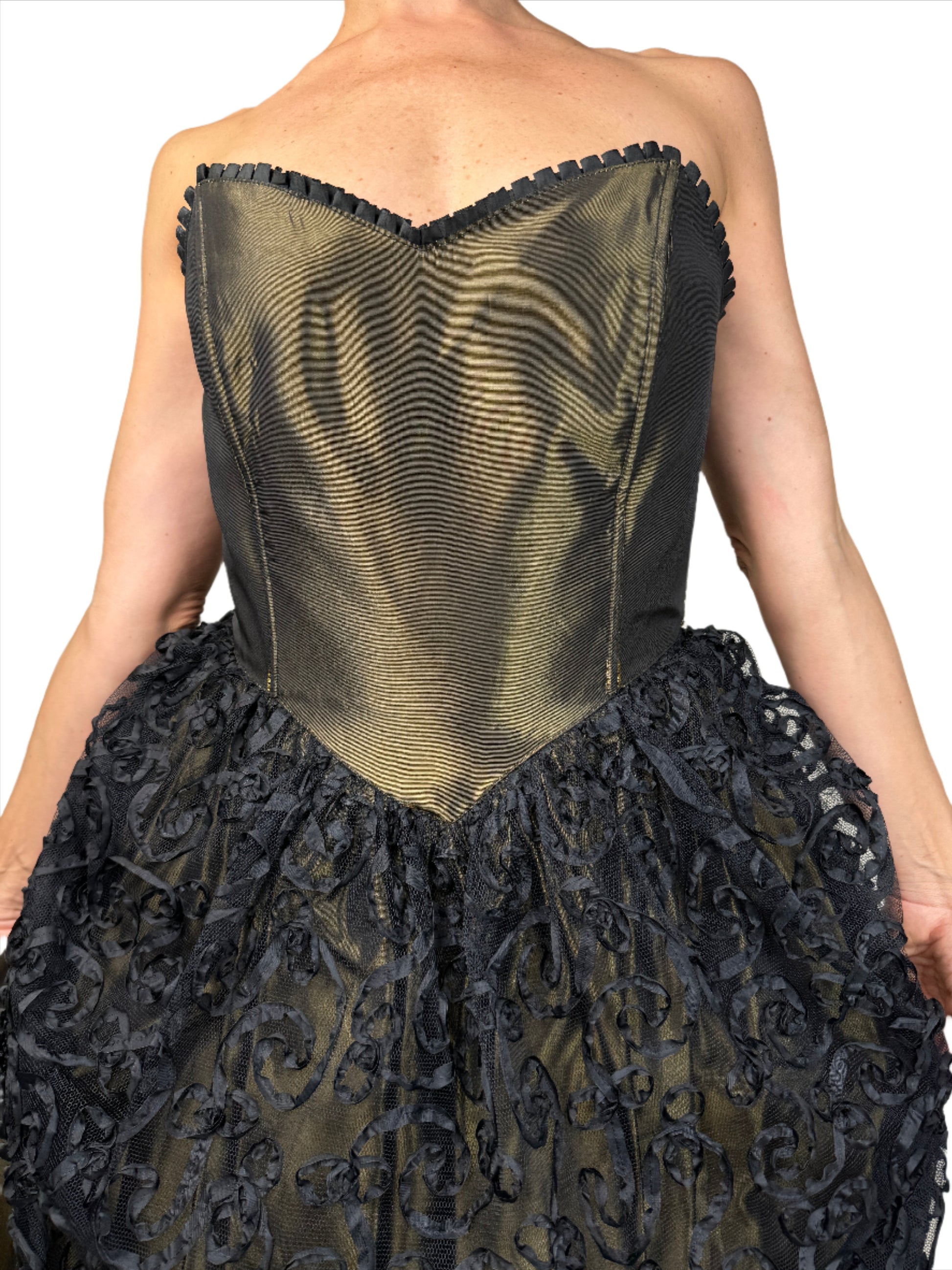 Gold & Black Iridescent Cocktail Dress 1980s dba House of Strut Gold & Black Iridescent Cocktail Dress 1980s dba House of Strut