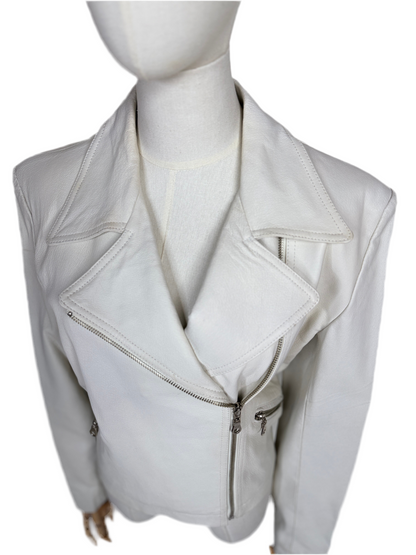 1970s Newport News White Leather Jacket
