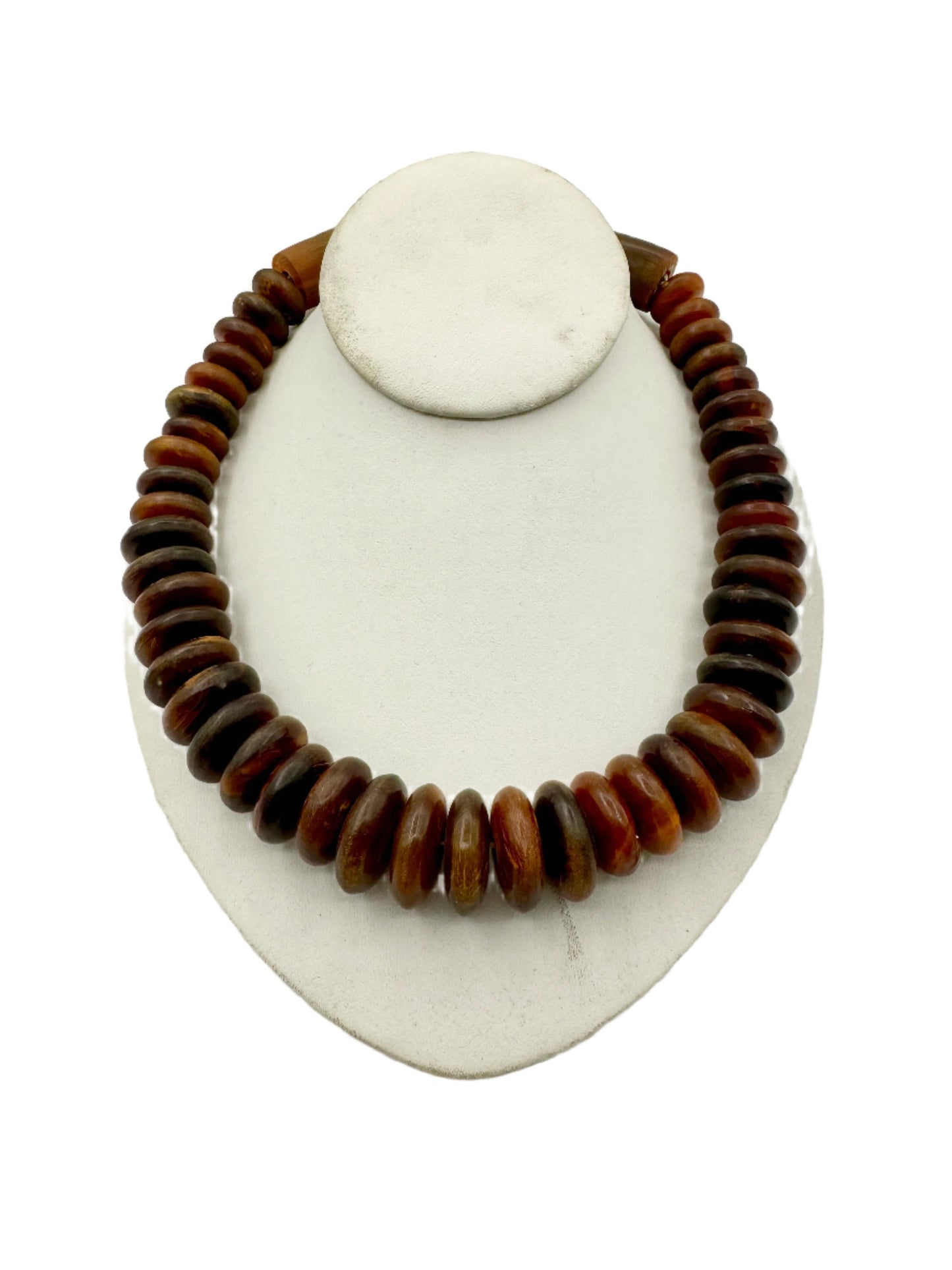 Raw Amber Beaded Statement Necklace 1990s