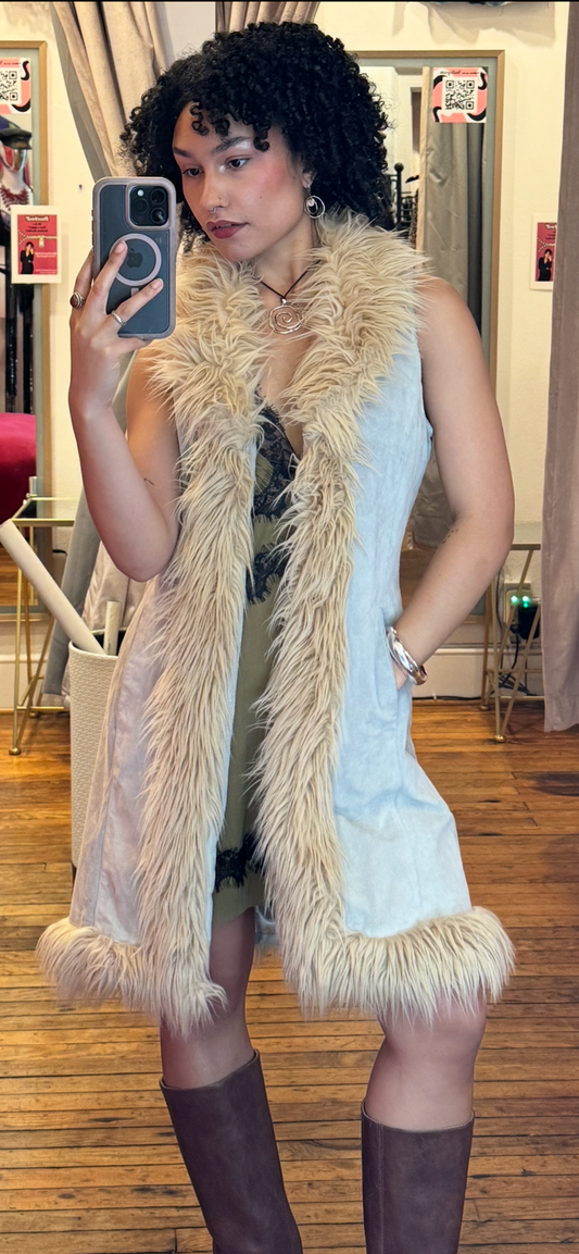 Wilson's Leather Suede & Faux Fur Sleeveless PennyLane