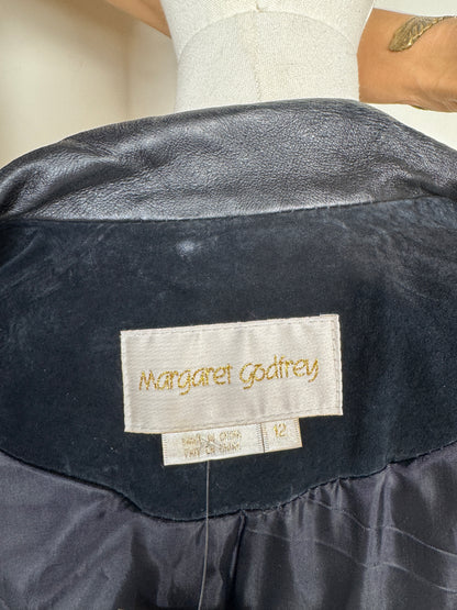 Margaret Godfrey, Black Suede Coat w/ Embroidery