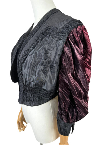 Black Pintuck & Velvet Bolero 1930s