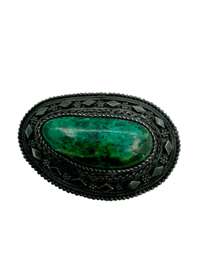 Art Nouveau Malachite Brooch / Pendant 1930s