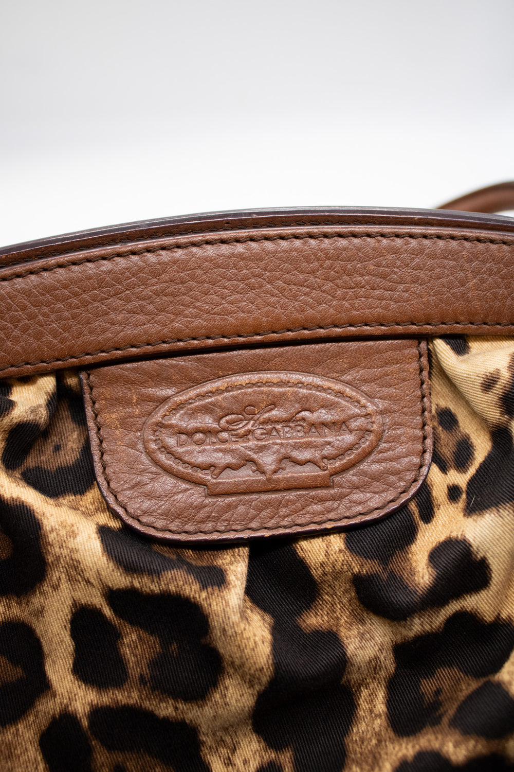 Dolce & Gabbana Leopard Semi Shoulder Duffle Bag