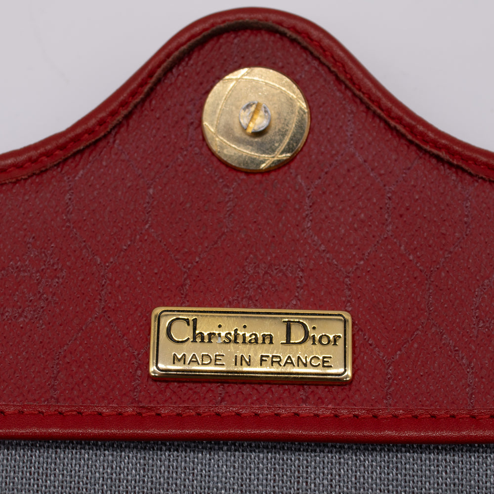 Christian Dior Red Leather Shoulder Bag w/ Flap & Old Logo