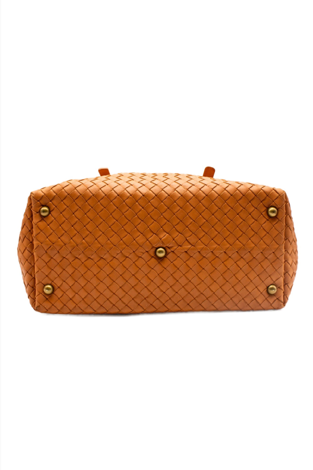Bottega Veneta Shoulder Bag in Orange Lambskin Leather