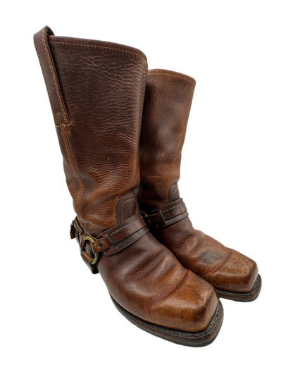 Frye, Brown Leather Harness Boots M 11 1990s