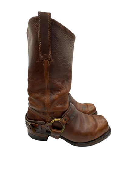 Frye, Brown Leather Harness Boots M 11 1990s