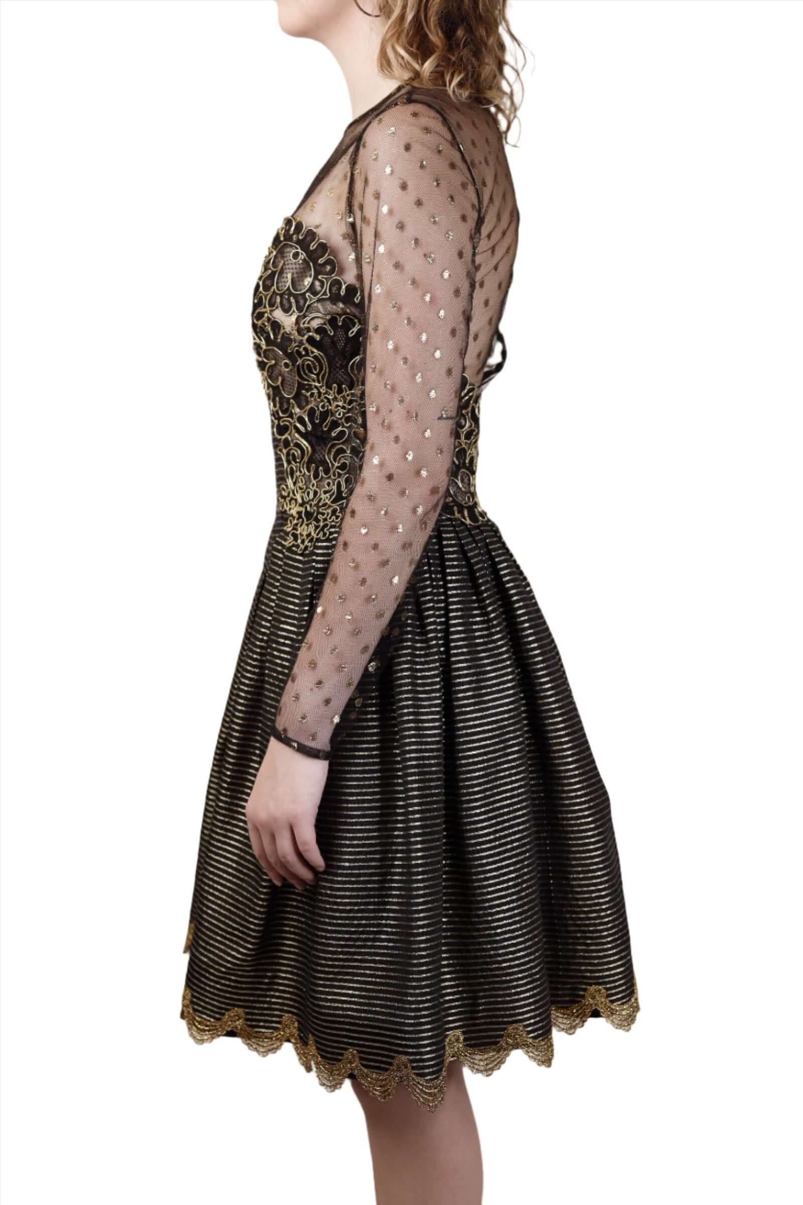 Victor Costa, Black & Gold Dress 1980s Victor Costa, Black & Gold Dress 1980s