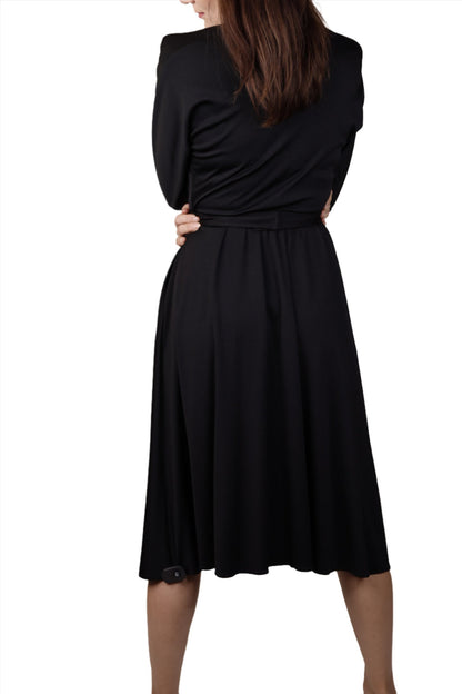 Black Disco Dress w/ Silver Sequins 1970s Black Disco Dress w/ Silver Sequins 1970s