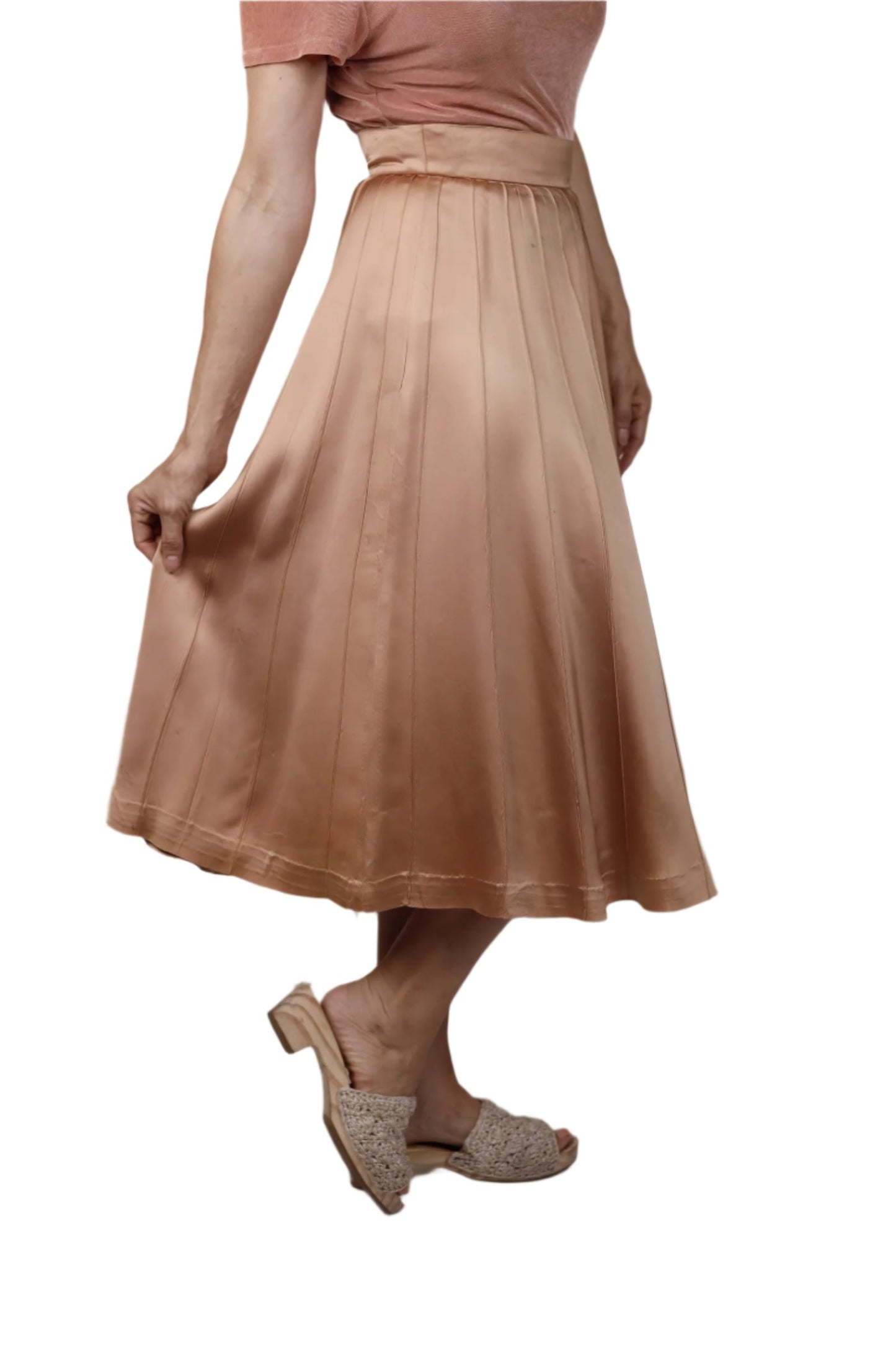 Peach Satin Skirt 1940s