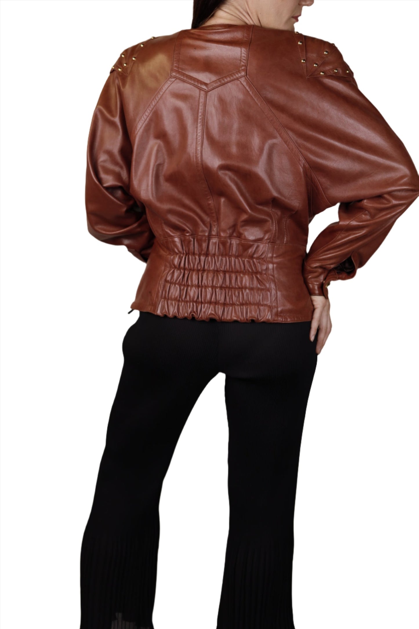 Escada by Margaretha Ley, Brown Lamb Leather Jacket 1980s