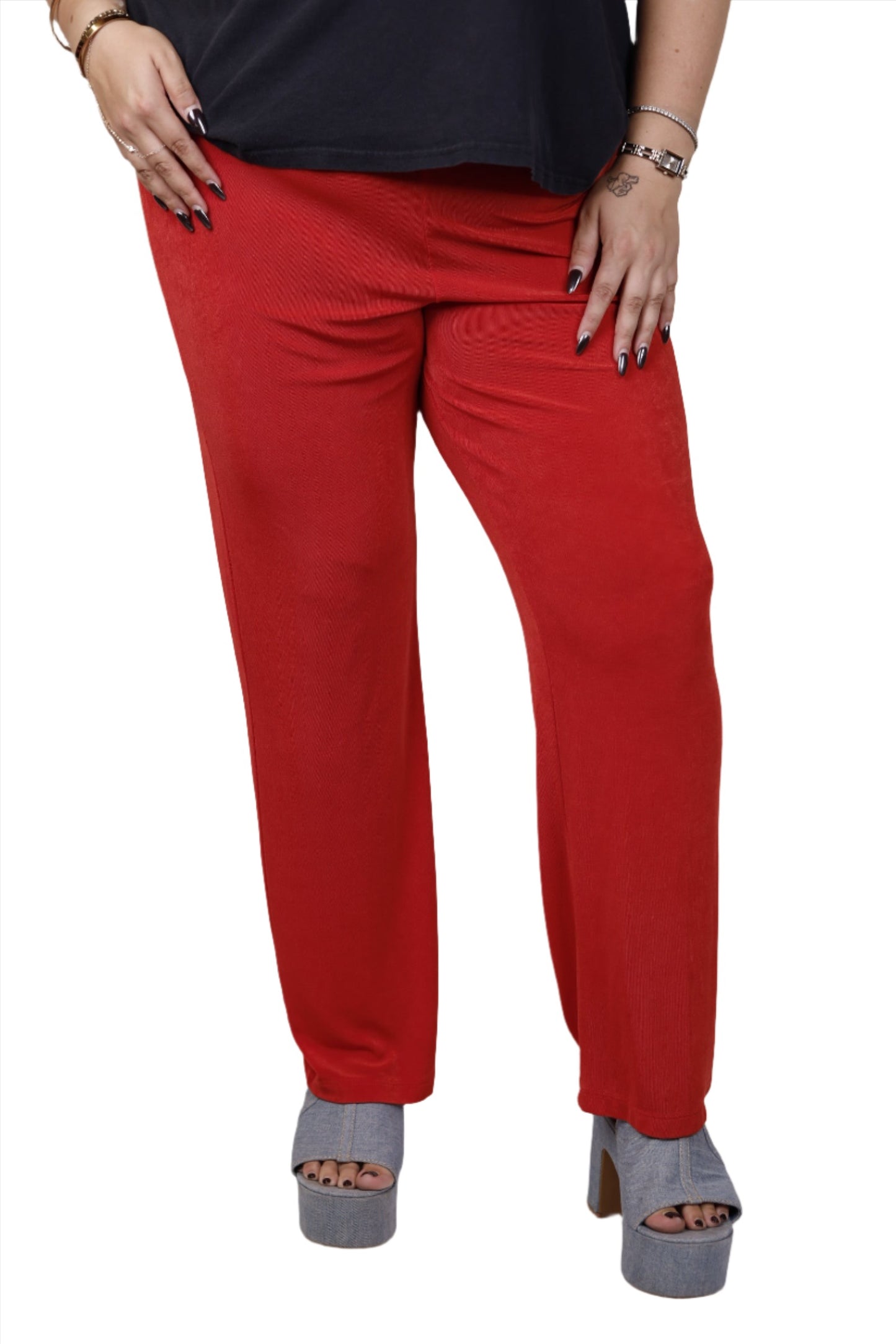 Chicos, Red Wide-leg Travel Pants 1990s