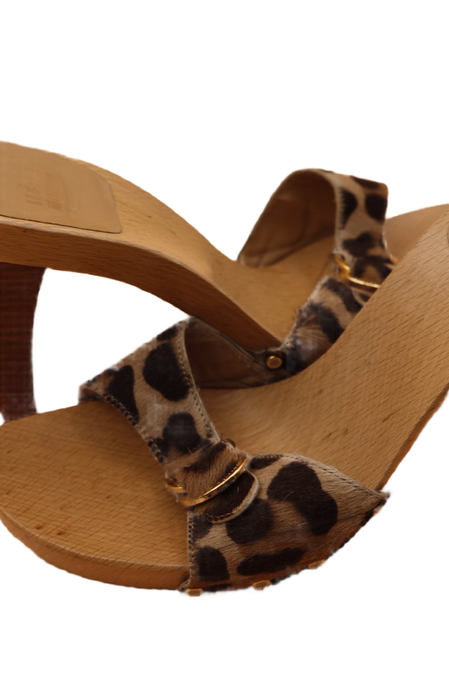 Stuart Weitzman LEopard Mules 1990s