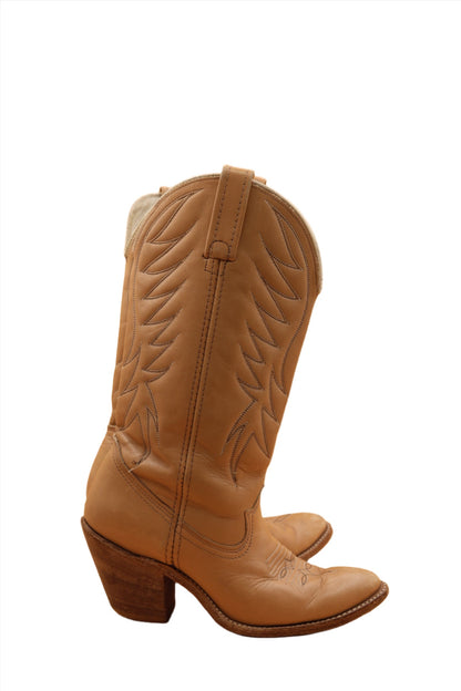 Dingo, Cowgirl Boots Tan Leather US 6.5 1980s