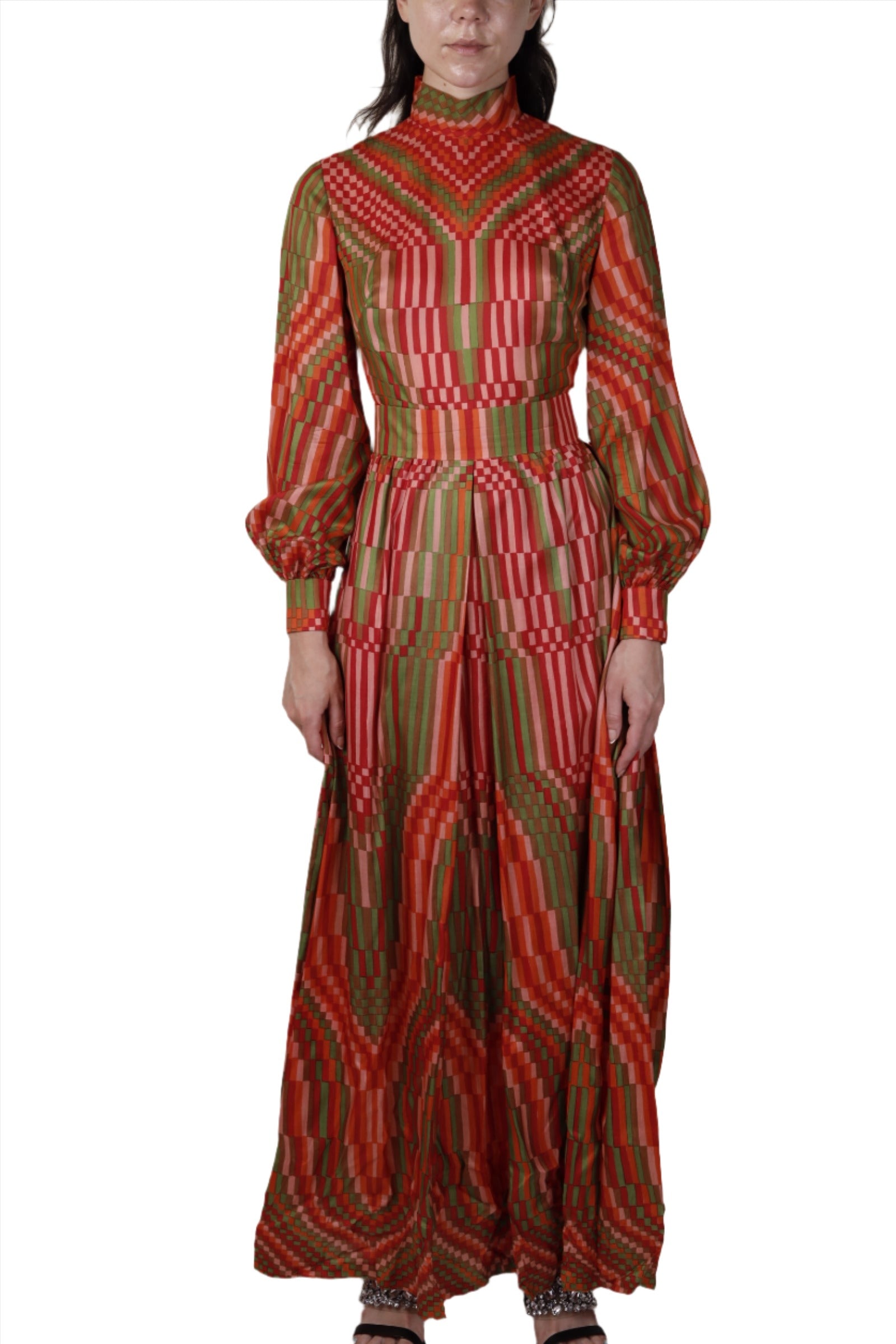 Red Silk Geometric Peasant Dress 1960s – dba House of Strut Red Silk Geometric Peasant Dress 1960s – dba House of Strut