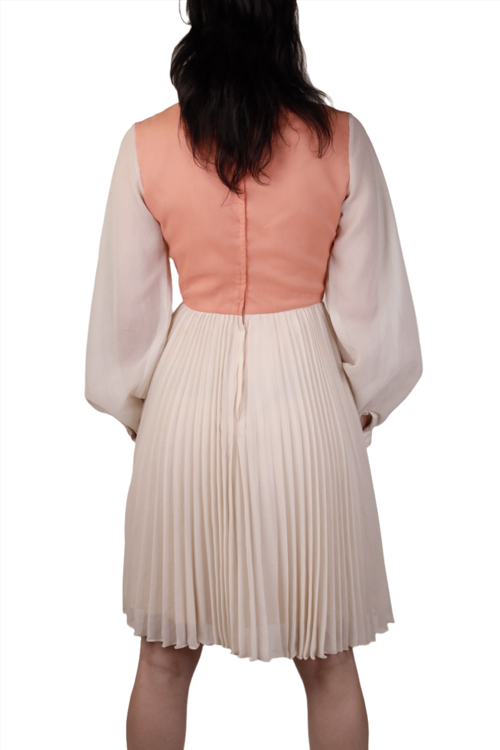 cream pleated chiffon dress Azazie Cersei Wedding Dress