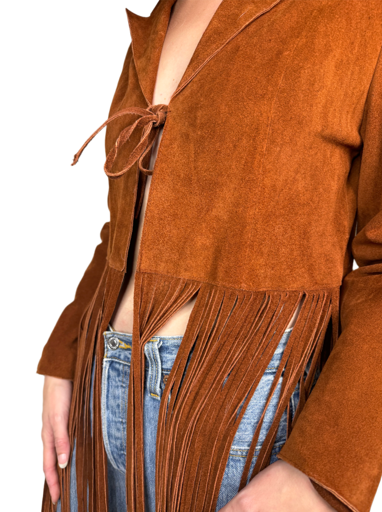 Brown Suede Jacket w/ Fringe 1990s