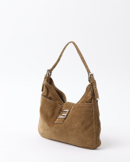 Fendi, Beige Corduroy Bag 1990s