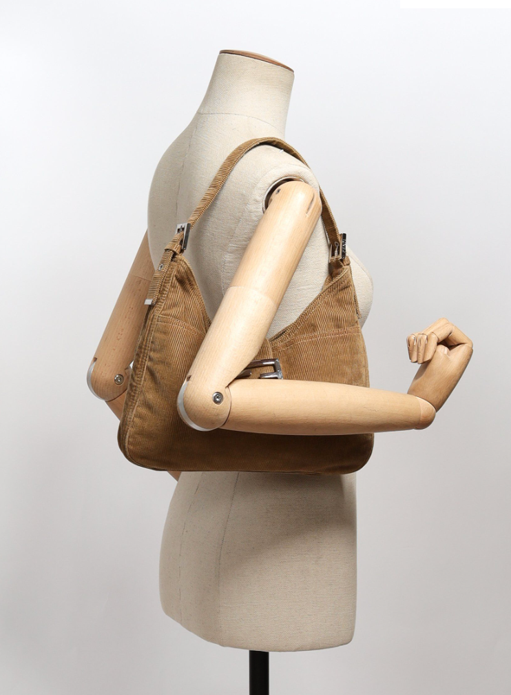 Fendi, Beige Corduroy Bag 1990s