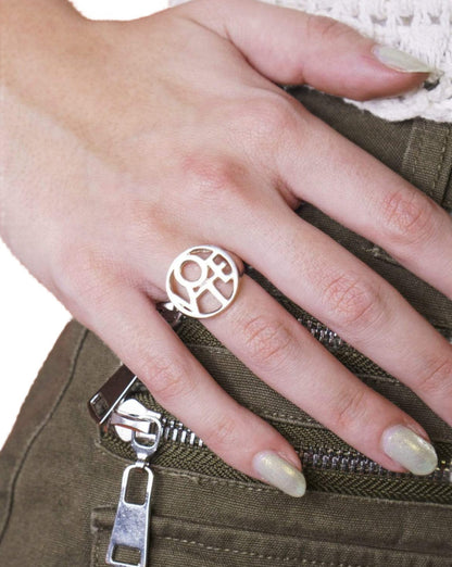 Lydia McBride JEWELRY Sterling Silver VOTE Ring Stock 3 women-men-vintage-clothing